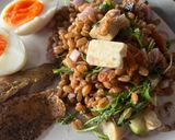 A picture of step 5 of Spelt summer salad and pomegranate molasses dressing.