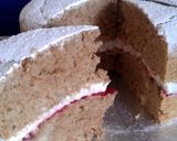 A picture of step 11 of Vickys Coconut Flour Victoria Sandwich Cake, GF DF EF SF NF.