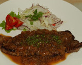 A picture of step 9 of Beef Steak with Onion Sauce.