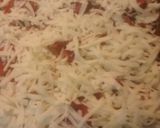 A picture of step 7 of TL's Bacon Pepperoni Pizza Pasta Bake.