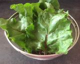 A picture of step 1 of Beetroot leaves and sesame dressing