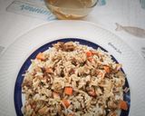 Foto del paso 4 de la receta Ensalada de arroz tricolor con tortilla de cebolla crujiente