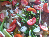 Pecho de res al horno con vegetales