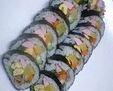 A picture of step 8 of Gimbap: Korean Nori Seaweed Rolls.