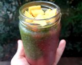 รูปขั้นตอนการทำที่ 3 ของ พุดดิ้งแตงโมปั่นแมงลักชาเขียว 🍉 & 🍵 LemonBasil Seed Pudding