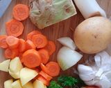 A picture of step 1 of Lentil and Vegetable Soup.