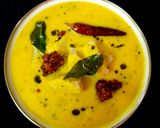A picture of step 7 of Taro root mor kuzhambu.