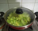 A picture of step 9 of Patta Gobi/ Cabbage Matar.