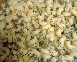 A picture of step 3 of chicken ground sirloin and pasta.