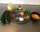 A picture of step 1 of Zucchini chana dal.