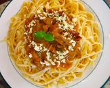 Foto del paso 4 de la receta: Linguini con carne a mis dos salsas