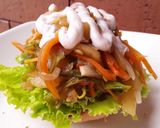Foto del paso 5 de la receta: Sándwich🥪Vegetal🥗con trocitos de piña🍍dulce🍯