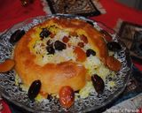 A picture of step 13 of Rice with dried fruits (Shirin polow).