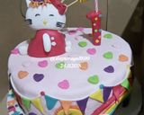 Foto langkah ke 4 dari resep Kue ultah helo kitty.