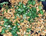 A picture of step 4 of Oats tikki with leafy vegetables.