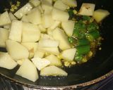 हरे प्याज़ की सब्जी (Hare Pyaz ki sabzi recipe in Hindi) रेसिपी चरण 3 फोटो