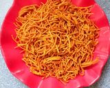 A picture of step 14 of Homemade Haldiram style aloo bhujiya.