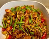 Gambar langkah 3 resipi Mee goreng daging.