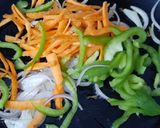 A picture of step 3 of Water chestnut and buckwheat flour Spring Roll.