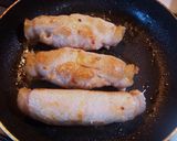A picture of step 3 of Good for Bento: Maitake Mushrooms and Cheese Meat Roll.