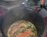 Une image de l'étape 5 de Riz saumon poireaux.