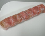 A picture of step 2 of Leek & Shiso Pork Wraps with Soy Sauce and Butter.