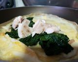 Foto del paso 4 de la receta Tortilla con espinacas, queso y pollo