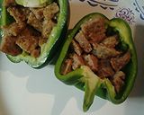 A picture of step 3 of Stuffed breakfast peppers.