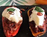 Foto del paso 4 de la receta: Mini pimientos de colores rellenos de carne a la mexicana y burrata