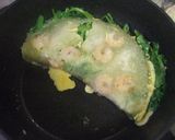 A picture of step 5 of Tender & Spongy, Chrysanthemum Greens Taiwanese Shrimp Omelette.