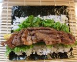 A picture of step 14 of Beef Yakiniku (BBQ) Roll California Style.
