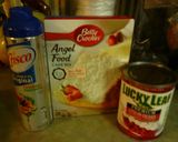 A picture of step 1 of Sunshine's strawberry angel cake.