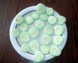 A picture of step 1 of cucumber sandwiches.