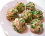 A picture of step 2 of Ginger Flavored Chicken Meatballs with Grated Daikon Radish and Ponzu Sauce.