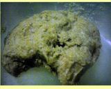 A picture of step 1 of bread za'atar arabic food.