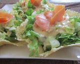 A picture of step 5 of Salad cesar with smocked salmon.