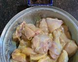 A picture of step 1 of Methi Chicken (Chicken in fenugreek gravy).
