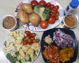 รูปขั้นตอนการทำที่ 1 ของ ผัดผักขนมปังนาน (Vegetables and Naan)
