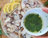 A picture of step 6 of Octopus Carpaccio.