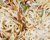A picture of step 8 of Vegetable szechuan spaghetti.