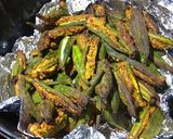 A picture of step 8 of Bharwa Bhindi/Besan Wali Bhindi.