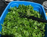 A picture of step 2 of Chigwada (Cassava leaves in groundnut flour).
