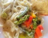 A picture of step 4 of Garlic Butter and Olive Oil Pasta w/Herbs and Roasted Veggies.