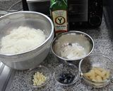 A picture of step 3 of Paella with Squid and Squid Ink.