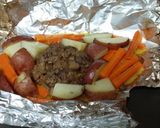 A picture of step 4 of Foil Burgers.