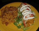 A picture of step 1 of Spanish rice..
