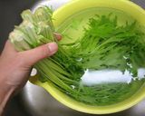 A picture of step 1 of Delicious Mizuna Salad with Tofu Dressing.