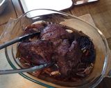 A picture of step 14 of Sauerbraten (Burgunderbraten) with Mushrooms.