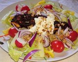 Tacos lazac salátaágyon pirított hagymával - LC recept fázis 3 fotója