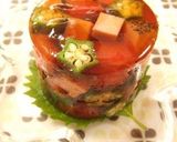 A picture of step 7 of Summertime Chilled Umeshu and Okra in Jelly For the Star Festival.